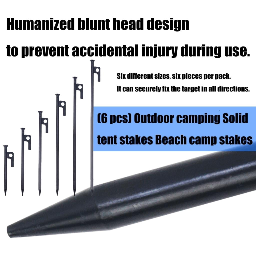 Yihuala Rustproofed Steel Tent Pegs Heavy Type Ground Anchors for Outdoor Camping Beach Backpacking Secure Stability