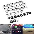 thumbnail image 2 of 1pc 25mm Plata Metal DIY 3D Alfabeto Letra Número Digital Coche Insignia Pegatina, 2 of 3