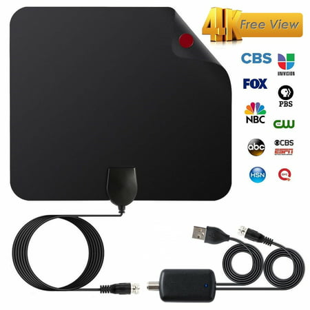 [Newest 2019] Amplified HD Digital TV Antenna Long 130+ Miles Range – Support 4K 1080p and All Older TV's Indoor Powerful HDTV Amplifier Signal Booster - 18ft Coax (Best Amplified Indoor Tv Antenna 2019)