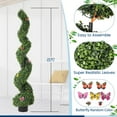 thumbnail image 2 of Luku 5 FT Artificial Boxwood Spiral Topiary Trees, 2 Pcs Outdoor Faux Plants with Insect Decoration, Evergreen Artificial Plants Outdoor for Decorative, Indoor, Porch, Garden, 2 of 8