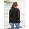 thumbnail image 6 of Women'S Waffle Knit Tops Dressy Business Casual Blouses Lace Long Sleeve Work Shirts Fall Clothes Black XXL, 6 of 8