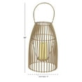 thumbnail image 4 of DecMode Gold Metal Decorative Candle Lantern with Handle, 4 of 8
