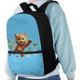 thumbnail image 4 of KUIFORTI Tote Backpack Bookbag Laptop Backpacks Multipurpose Daypack for Boys Girls 17 Inch SchoolBag, Cartoon Cat Print Blue, 4 of 6