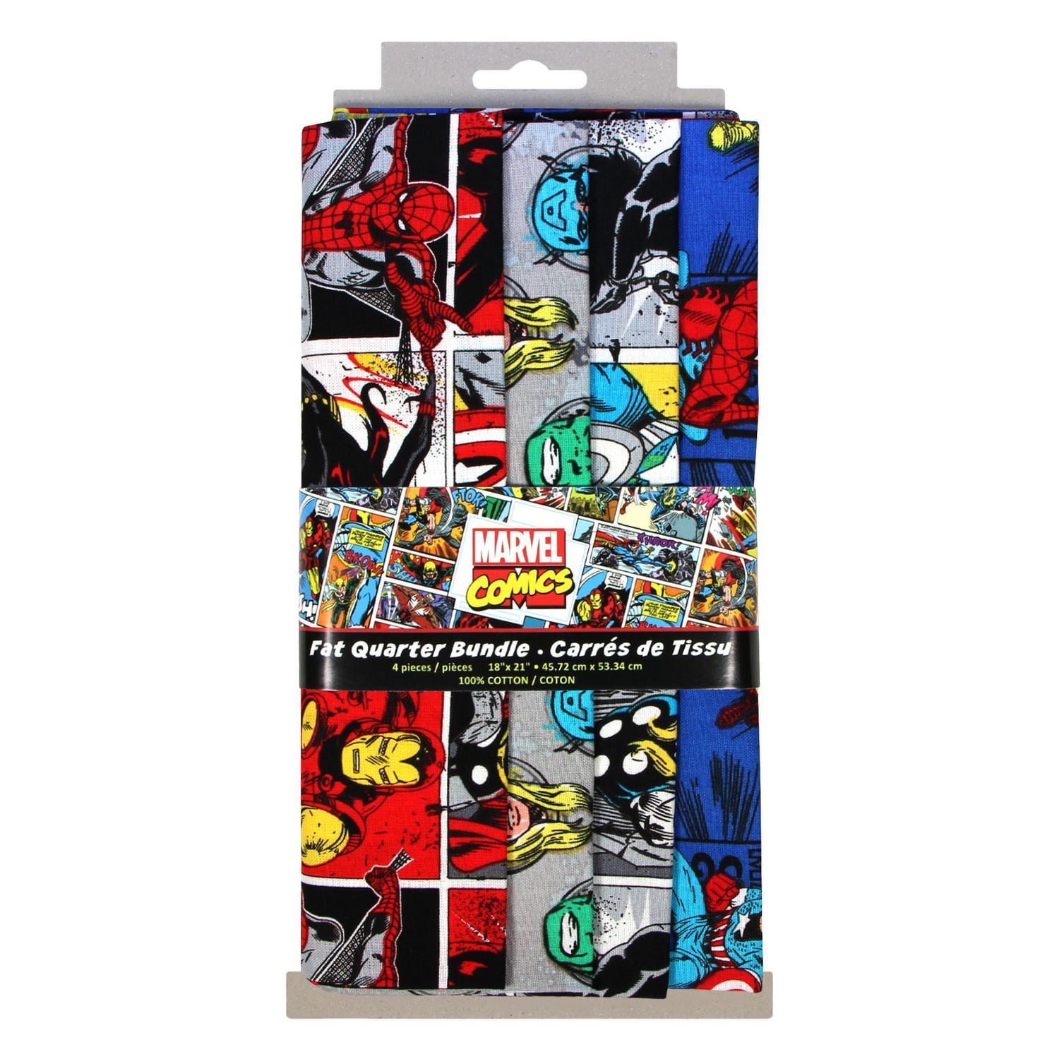 Fabric Creations Marvel Comics 4 Piece Cotton Fat Quarter Bundle