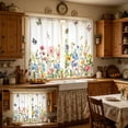 thumbnail image 4 of Celsvanis 2pcs Printed Kitchen Curtain, Short Translucent Floral Butterfly Romantic Window Drape, Spring Summer Decor For Home Kitchen Coffee Decoration 39"x27.5", 4 of 9