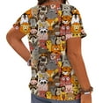thumbnail image 2 of CLOOCL Plus Size Short Sleeve Shirts for Women Cartoon Animal 3D Printed Blouse, 2 of 6