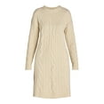 thumbnail image 4 of Time and Tru Women's and Women's Plus Cable Sweater Dress with Long Sleeves, Sizes XS-3XL, 4 of 4