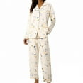 thumbnail image 5 of Floral Print Plus Size Pajama Set Loose Fit Cotton Blend Long Sleeve Two Piece Home Wear, 5 of 5