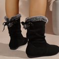 thumbnail image 2 of WAVSUF Women's Suede Snow Boots Round Toe Wide Width Fleece Warm Winter Soft Sole Flat Boots Black 6, 2 of 9