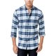 thumbnail image 1 of Camisa abotonada de franela a cuadros resistente a la intemperie para hombre, azul, X-Large, 1 of 1
