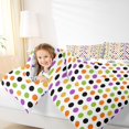 thumbnail image 3 of Feelyou Boho Multicolor Dot Full Size Comforter Sets, Cartoon Polka Print Bedding Comforter Set, White Purple Orange, Halloween Reversible, 3 Pieces, 1 Comforter and 2 Pillowcases, 3 of 7