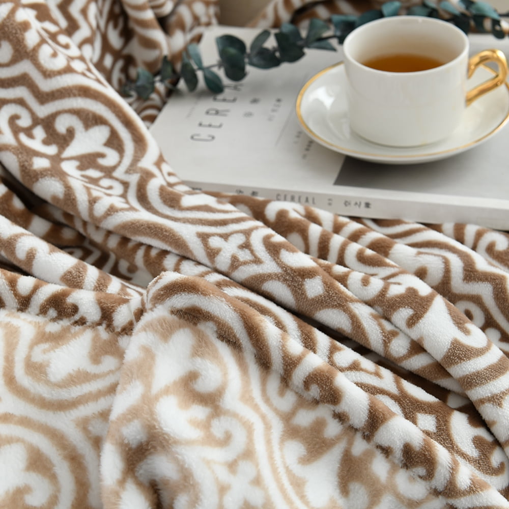 JML Fleece Blanket Throw 50"X60", Luxury Soft Flannel Blanket Suit for Home Bed, Sofa & Dorm