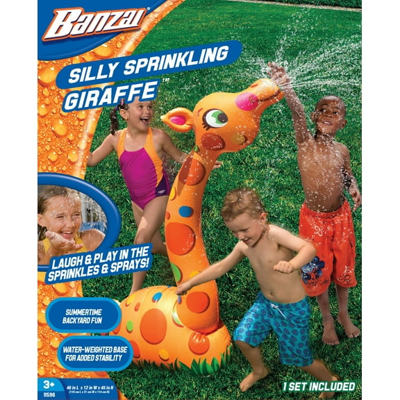 Banzai Inflatable Silly Sprinkling Giraffe, Ages 3 & Up