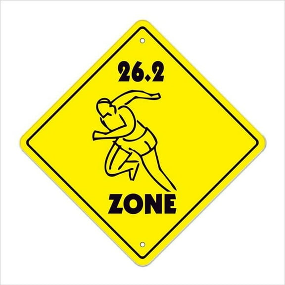 26.2 Crossing Sign Zone Xing | Indoor/Outdoor | 12" Tall marathon runner shoes running shorts