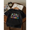 thumbnail image 1 of Back-to-School Series: Girls' Fashionable Casual Comfort Round Neck Short Sleeve T-Shirt for autumn and Winter outdoor Daily Wear, 1 of 6