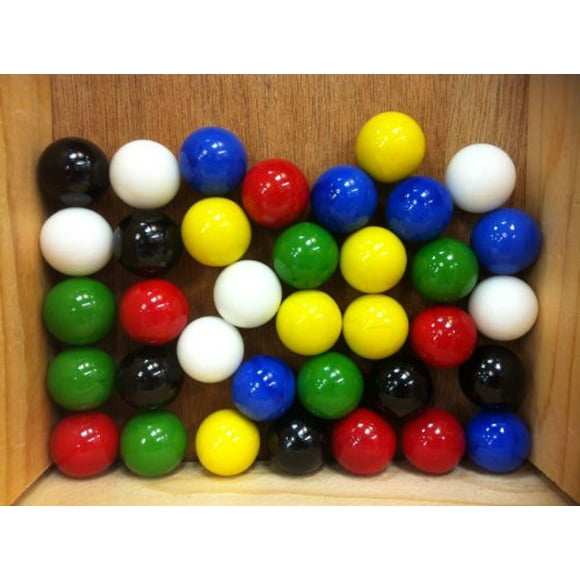Mega Marbles Set of 36 1" Shooter Marbles Solid Colors (6 of Each Color)