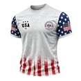 thumbnail image 2 of Mens Graphic T-shirts Short Sleeve Crewneck Tops USA Patriotic Chest Graphic Relaxed Plus Size Summer T Shirts for Man Light Gray L, 2 of 2