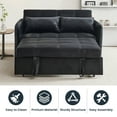 DEALTOPS 55.5" Pull Out Loveseats Sleeper Sofa Bed with USB Ports and
