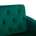 thumbnail image 5 of Velvet Accent Chair Recliner Armchair with Adjustable Armrests and Backrest Button Tufted Lounge Chair with Ottoman Single Sofa Chairs for Living Room Bedroom, Green, 5 of 7
