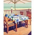 thumbnail image 2 of Hokiten Outdoor Tablecloths with Umbrella Hole & Zipper, Blue Flower 54x80 Inch Tablecloth Rectangle, Gradient Daisy Floral Watercolor Plant Waterproof Table Cloth, Patio/Pool/Picnic Table Covers, 2 of 7
