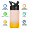 thumbnail image 4 of BJPKPK Water Bottle with Straw Lid, 15 oz Insulated Water Bottle, Stainless Steel Metal Water Bottles, Reusable Leak Proof BPA Free Thermos, Flask, Cups, Coral, 4 of 7