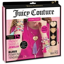 Juicy Couture Trendy Tassels DIY Jewelry Kit- Create 15 Pieces of Tassel Jewelry, 664 Pieces, I4 Wooden Juicy Charms, Ages 8 