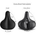 thumbnail image 2 of Sillín de bicicleta, asiento de bicicleta de gel de gran tamaño para hombres, cómodo, impermeable, transpirable, con memoria hueca, sillín ancho, 2 of 5