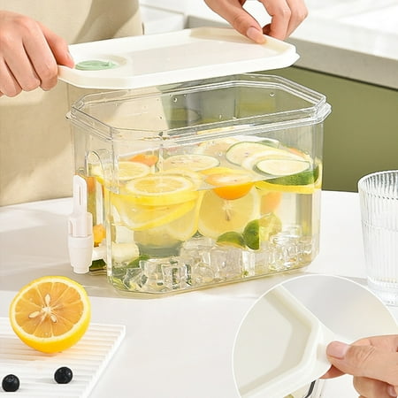 

Lixmnse Summer Refrigerator Cold Water Kettle 3.5L Large Capacity with Faucet Insulated BPA-Free Plastic for Extended Cool Down Ergonomic Hygienic Design Perfect for Home Office White