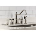 thumbnail image 4 of Kingston Brass KB1796BEXBS Essex Double-Handle 4-Hole Widespread Kitchen Faucet with Brass Sprayer in Polished Nickel, 4 of 8