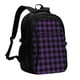 thumbnail image 1 of Disketp Purple Black Plaid Mochila de Viaje Estampada para Laptop con Puerto de Carga USB, Mochila Impermeable para Computadora – Regalo para Hombres y Mujeres, 1 of 7