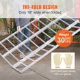 thumbnail image 3 of VEVOR Aluminum Ramps, 1500 lbs, Folding Loading Ramp with Load Straps, Tri-Fold Ramp for UTV, ATV, Trucks, Motorcycle, Lawnmower, Snow Blower, 77"L x 54"W, Sliver, 3 of 9