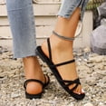 thumbnail image 6 of Xdegoge Womens Low-Heeled Sandals Open Toe Summer Dress Flat Slip On Slides Casual Fashion Breathable Shoes for Holiday Outdoor Occasions, 6 of 6