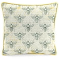 thumbnail image 3 of Jordan Manufacturing 16" x 16" Welcome to Our Hive Yellow and Multicolor Novelty Reversible Square Outdoor Throw Pillow with Welt, 3 of 13