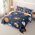 thumbnail image 3 of Erosebridal Rugby Sport Helmet Twin Quilt Set,Basketball Sport Games Kawaii Stars Print Twin Coverlet Set For Kids Boys,2 Pieces, 3 of 7