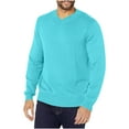 thumbnail image 2 of Afuyipoi Men's V-neck Sweaters, Long Sleeve Knit Pullover Fall Winter Sweaters Mint Green 3XL, 2 of 3