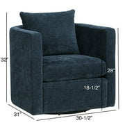 Comfort Pointe Sheldon Navy Blue Fabric Swivel Barrel Accent Chair