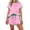Pink, variant on BOMYJESK Skort Sets for Women Casual Color Block Short Sleeve Shirts Loose Wide Leg Skort Workout Lounge Matching Set Fall Pink XL