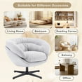 thumbnail image 4 of UHOMEPRO Swivel Accent Chair, Chenille Upholstered 360°Swivel Armchair, Reading Club Chair with Removable Cushion, Metal Base, Living Room Bedroom, Reading Corner, Gray, 4 of 8