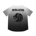 thumbnail image 3 of Seven Lions Merch Gray Gradient Baseball Jersey Men/Women Casual Thin button Baseball uniform Oil Slick Custom Baseball Jersey, 3 of 7