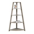 thumbnail image 1 of Pemberly Row 4 Shelf Corner Bookcase in Dark Taupe, 1 of 2