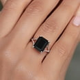 thumbnail image 4 of Gem Stone King 14K White Gold Black Onyx Women's Solitaire Engagement Ring (4.45 Cttw, Emerald Cut 11x9MM, Gemstone Birthstone), 4 of 6