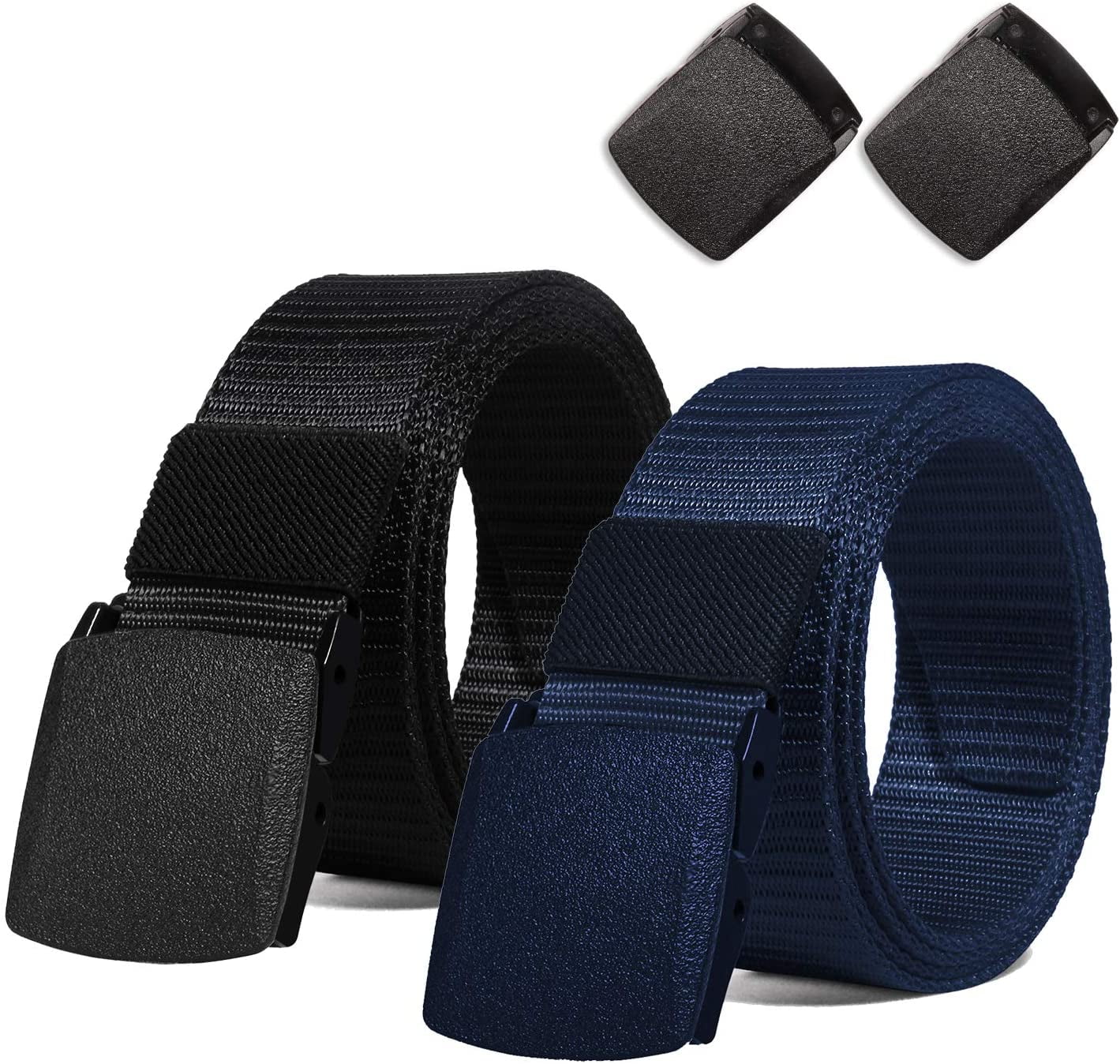 Tactical Belt,2 Packs Nylon Web Belt 1.25 Inch Military Style Mens Belt with Heavy Duty Quick Realease Small Buckle 