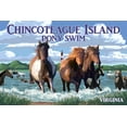 thumbnail image 1 of Chincoteague Island, Virginia, Pony Swim (Horizontal) (36x54 Giclee Gallery Art Print, Vivid Textured Wall Decor), 1 of 3