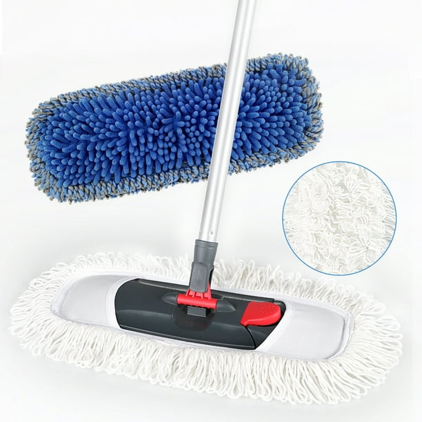 plank experimenteel Betasten Eyliden Microffiber Dust Mop Dry & Wet Flat Mop for Tile Floor Marble  Cleaning with 1 Extra Chenille Refill Mop Pad, Total 2 Mop Pads Machine  Washable and Reusable - Walmart.com