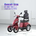 thumbnail image 5 of QEASET Heavy Duty 4-Wheel Mobility Scooters,800W All Terrain Electric Recreational Scooter,31 Miles Long Travel Range, 5 of 6