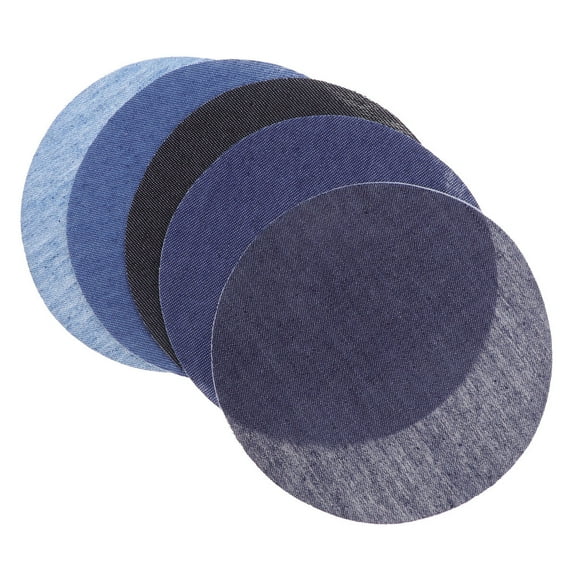 Hareemi 5pcs Elbow Denim Sticker Knee Patches Cloth Decal DIY Round Repair Patches for Jeans Sweater Shirt (5 Colors)