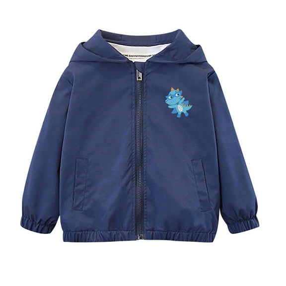 Cethrio Boys Jackets with Hooded, Fall Long Sleeve Lightweight Zipper Boys Outerwear Dark Blue Size 10-12