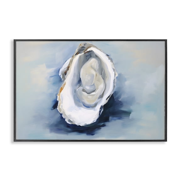 Stupell Industries Traditional Traditional Oyster View Black Framed Giclee Art, 18 x 12, by Petals Prints Design