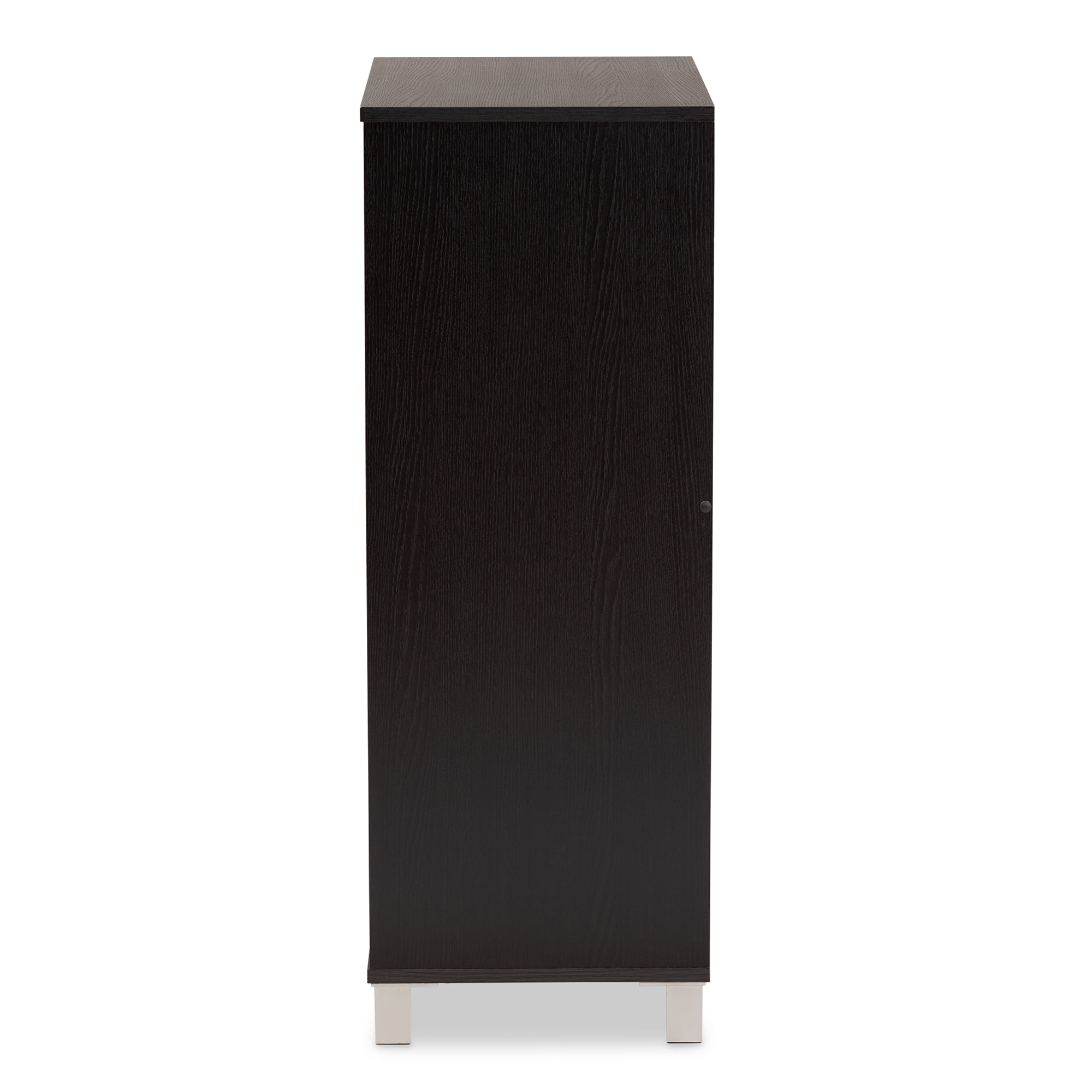 Baxton Studio Ernest Modern and Contemporary Dark Brown Finished Wood 2-Door Shoe Storage Cabinet