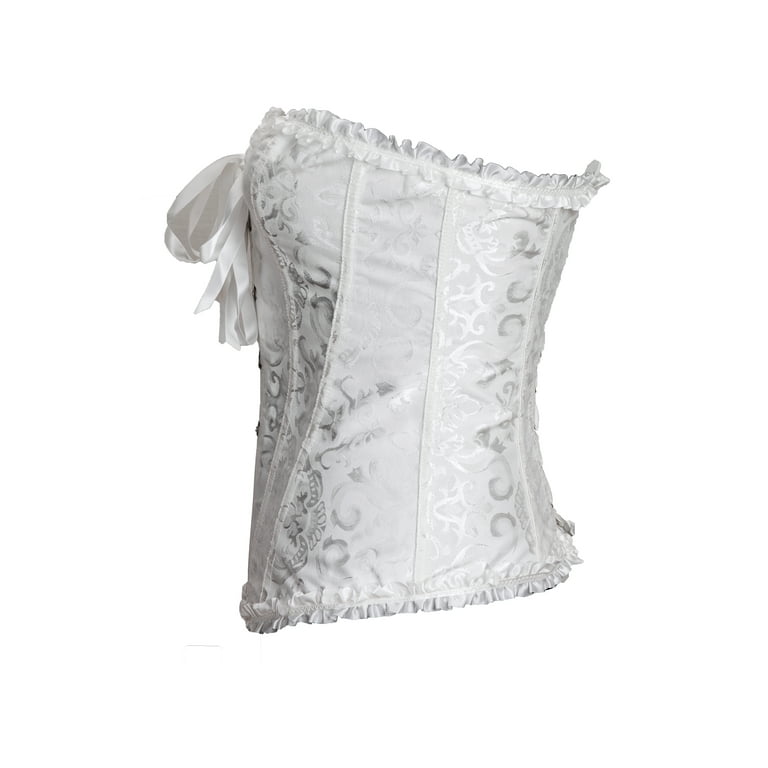 lace up layered corset（white,F） lace up layered corset（white,F） Underwired Cut Out Corset Set In